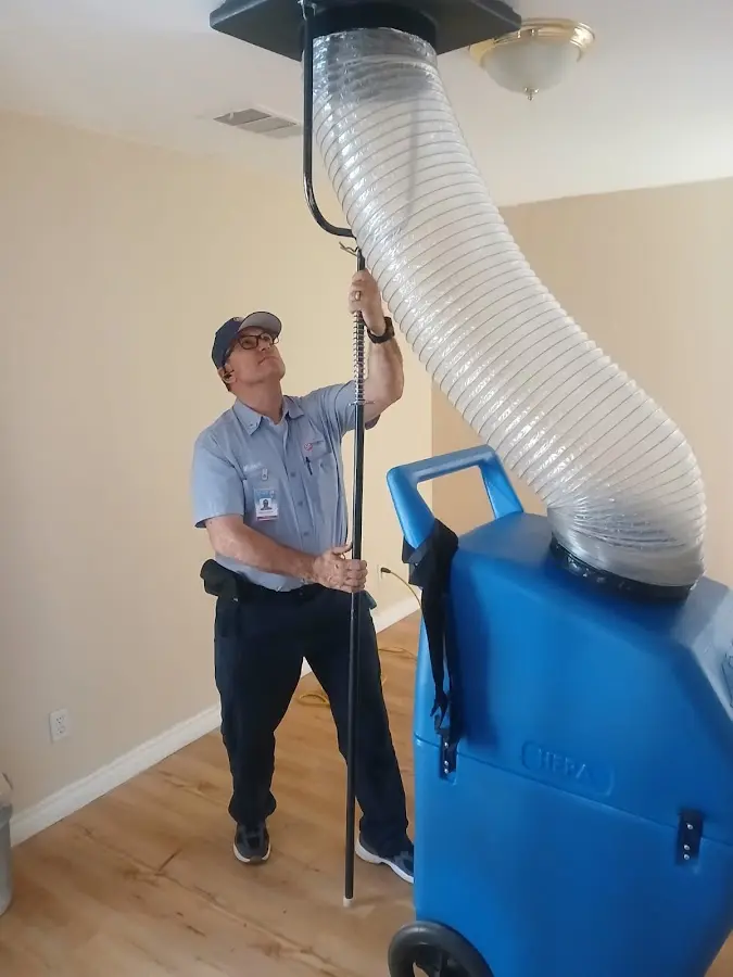 Mini Split Installation technician using HEPA equipment in Orland Park